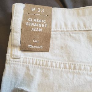 Madewell Classic Straight Jean White tall 33